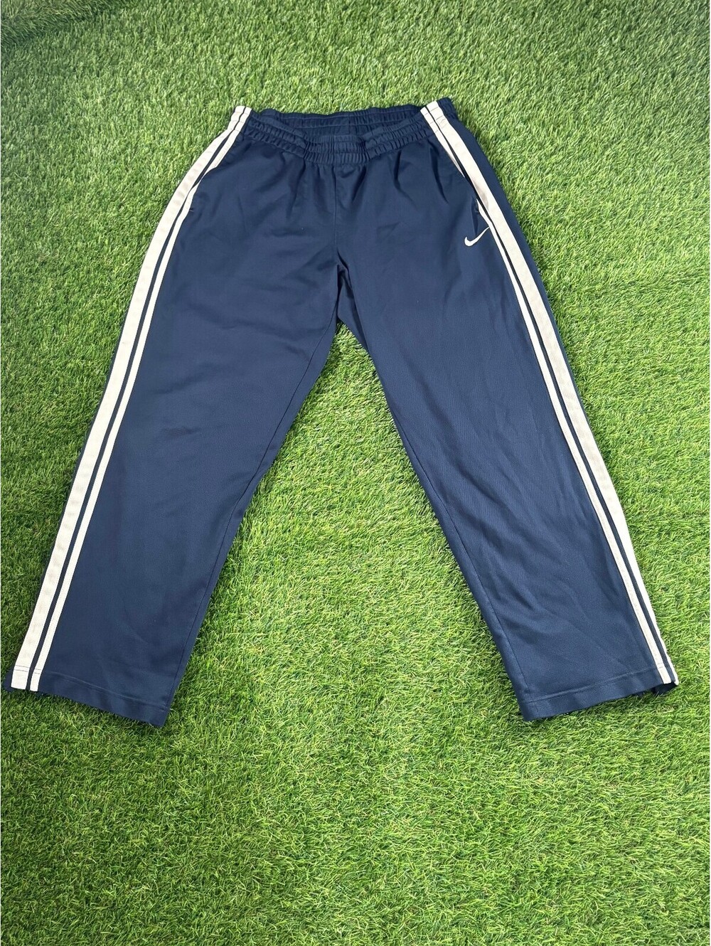 Vintage Nike 2000s navy polyester track pants, men's size M